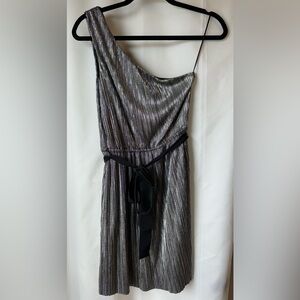 Express Metallic One Shoulder Dress
